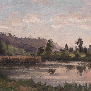 Théodore BARON - Paysage avec étang